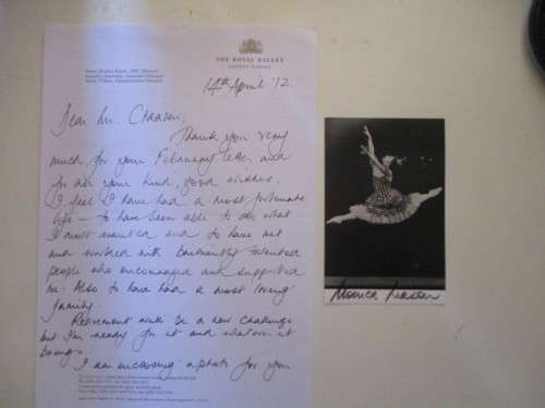 AUTOGRAPHED SIGNED AND LETTER DAME MONICA MASON BALLET DANCER