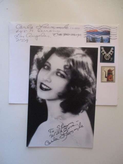AUTOGRAPHED SIGNED DRACULA 1931 CARLA LAEMMLE SILENT MOVIE ACTRESS LARGER THAN POST CARD