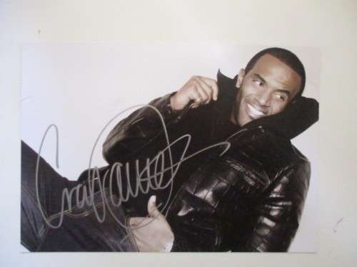 AUTOGRAPHED SIGNED - CRAIG DAVID -  SINGER HALF SIZE OF A4