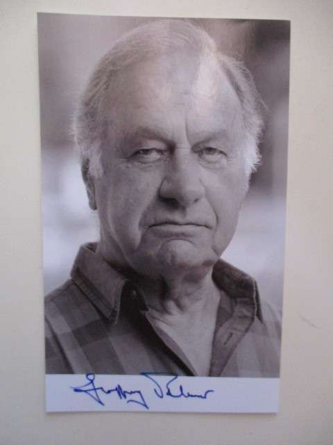 AUTOGRAPHED SIGNED POST CARD SIZE GEOFFREY PALMER JAMES BOND ACTOR