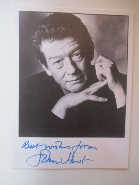SIGNED AUTOGRAPHED JOHN HURT - V FOR VENDETTAAND MIDNIGHT EXPRESS LARGER THAN POST CARD