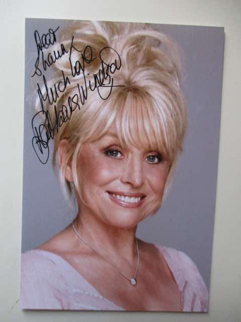 AUTOGRAPHED SIGNED - BARBARA WINDSOR POSTCARD SIZE EAST ENDERS