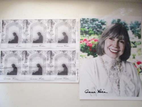 AUTOGRAPHED SIGNED A4 AND BOOKPLATES ANNE RICE INTERVIEW WITH A VAMPIRE ETC