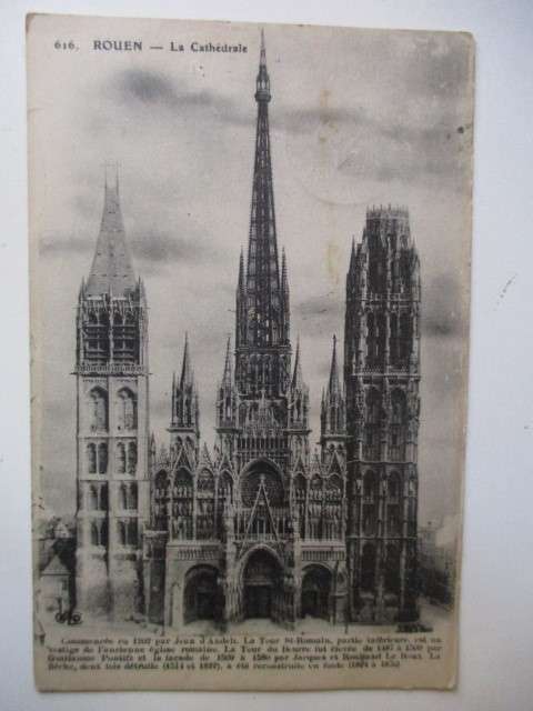 VINTAGE FRENCH POSTCARD ROUEN CATHEDRALE