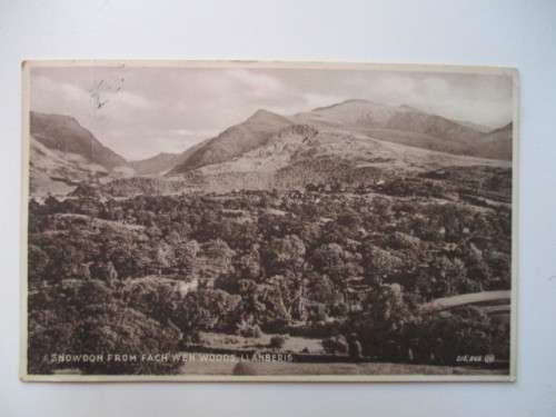 VINTAGE POSTCARD SNOWDON WITH 2 STAMPS