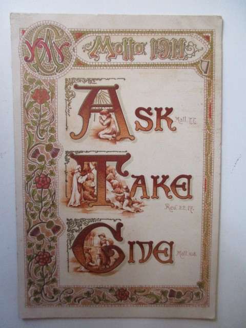 VINTAGE    POSCARD - CARD ASK TAKE GIVE