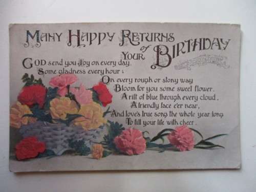 VICTORIAN POSTCARD BIRTHDAY WISHES