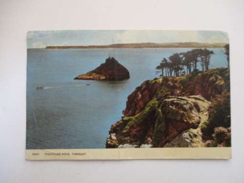VINTAGE POSTCARD THATCHER ROCK WITH STAMP