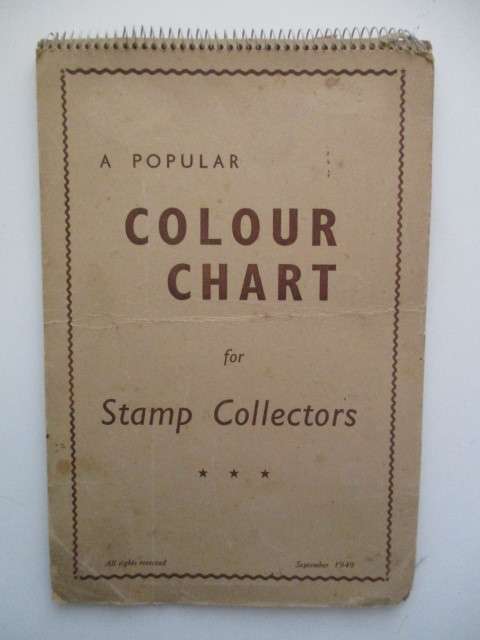 VINTAGE COLOUR CHART FOR STAMP COLLECTORS 1949
