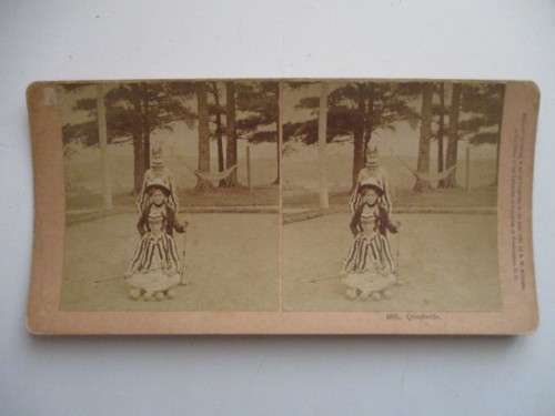 VICTORIAN  STEREOSCOPE CARD - QUARTETTE -  YEAR 1888
