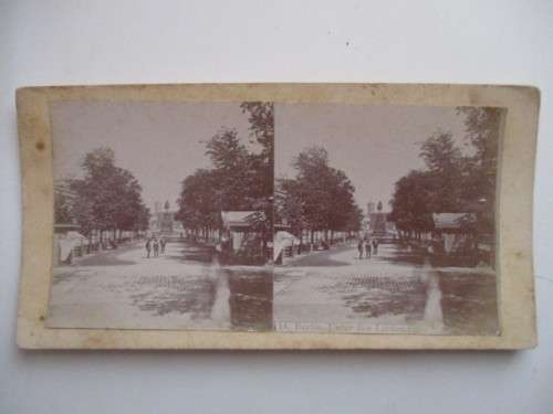 VICTORIAN - STEREOSCOPE CARD - BERLIN UNTER DEN LINDEN 1800`S