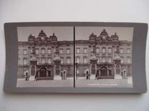 VICTORIAN - STEREOSCOPE CARD - BUCKINGHAM PALACE - 1800`S