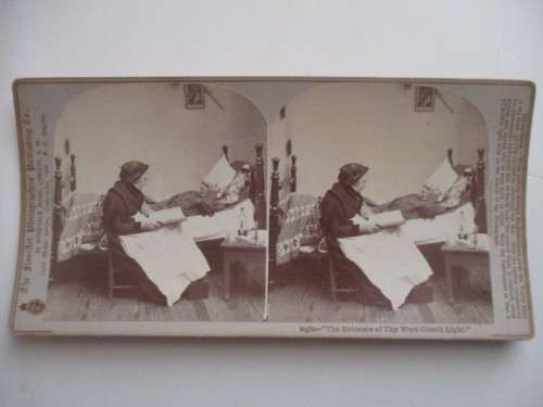 VICTORIAN - STEREOSCOPE CARD - THE ENTRANCE OF THY ..... 1800`S