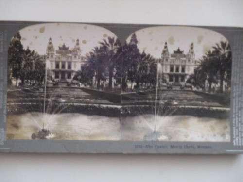 VICTORIAN - STEREOSCOPE CARD - THE CASINO - MONACO - 1800`S
