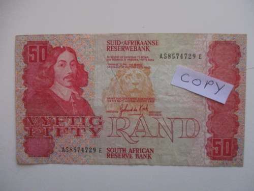 FIFTY RAND R50 BANK NOTE - AS8574729