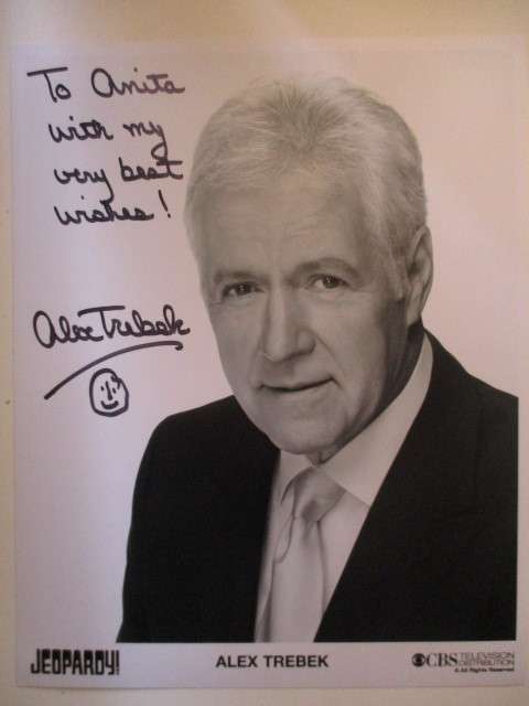 AUTOGRAPHED SIGNED - ALEX TREBEK A4 - JEOPARDY