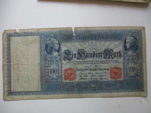 GERMANY - REICHS  - BANK NOTE 1910 100 MARK