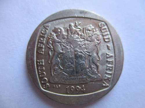 SOUTH AFRICA  - TAKE 3 - R5 INAUGURATION  COIN - 50c 1988 -  20c 1985