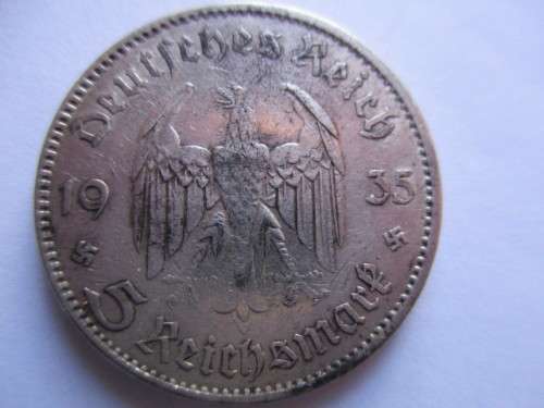 GERMANY 5 REICHSMARK  1935 - SILVER