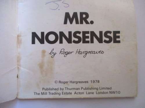 MR. MEN BOOKS - MR. NONSENSE - 1978 - FIRST PRINTING OF THESE BOOKS