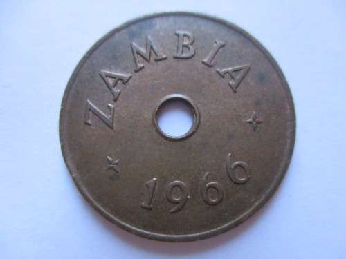 ZAMBIA ONE PENNY COIN 1966