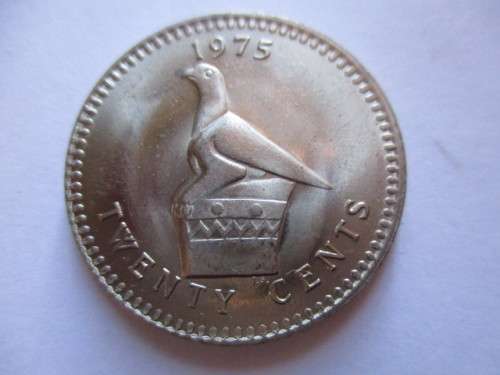 RHODESIA UNCIRCULATED 20c  1975