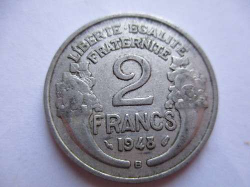 FRANCE -  1 FRANC 1945 AND 2 FRANC 1948
