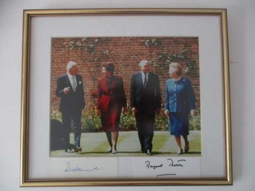 AUTOGRAPHED / SIGNED PRESIDENT  DE KLERK AND MARGARET THATCHER FRAMED