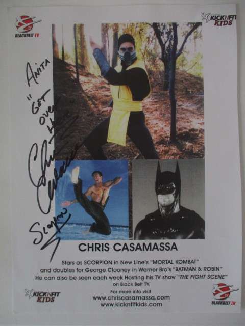 AUTOGRAPHED / SIGNED - CHRIS CASAMASSA  BATMAN STUNT MAN  A4 SIGNED