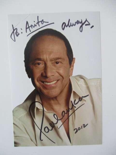 AUTOGRAPHED SIGNED - PAUL ANKA BIGGER THAN POSTCARD AND LETTER