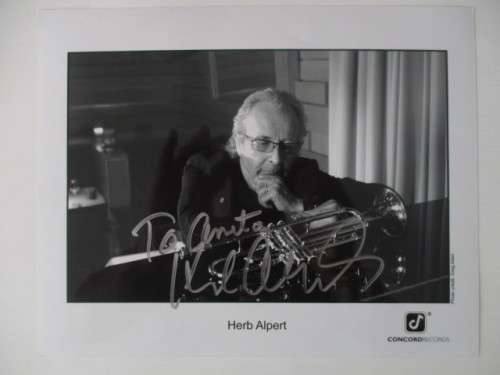 AUTOGRAPHED SIGNED HERB ALPERT A4 SIZE