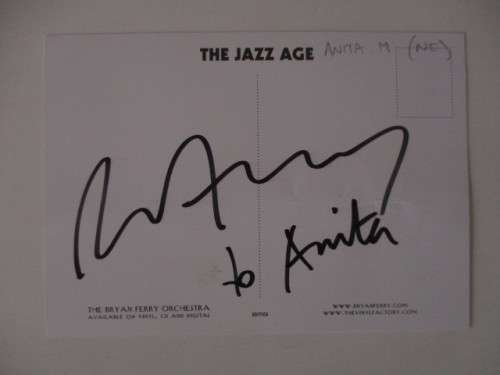 AUTOGRAPHED / SIGNED - BRYAN FERRY  FAMOUS SINGER  BIT LARGER THAN POSTCARD