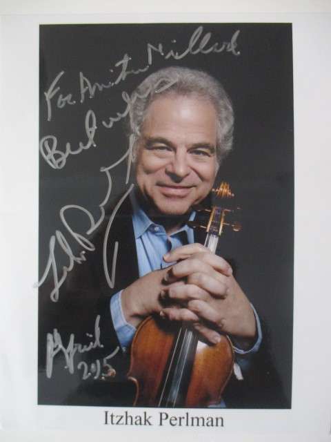 AUTOGRAPHED SIGNED - ITZHAK PERLMAN VIOLINIST A4
