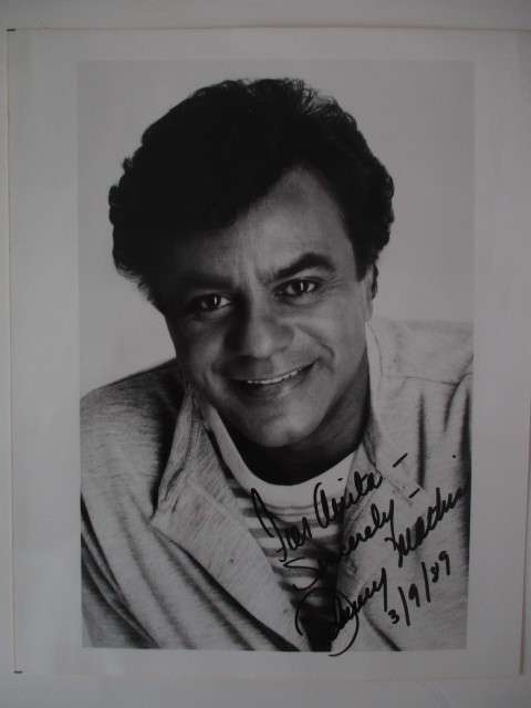 AUTOGRAPHED SIGNED -  SINGER -JONNY MATHIS  A4 SIZE