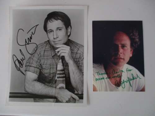AUTOGRAPHED / SIGNED - ART GARFUNCKLE AND PRINTED PAUL SIMON SINGER
