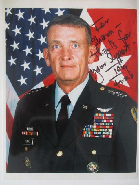 AUTOGRAPHED / SIGNED - TOMMY FRANKS GENERAL USA ARMY A4 SIZE