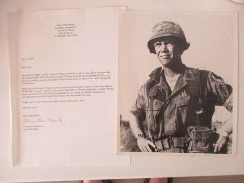 PHOTOGRAPH  GENERAL GEORGE S. PATTON  AND LETTER FROM HIS WIFE A4 SIZE