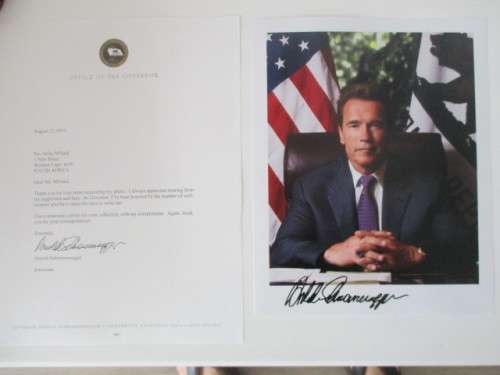 PRINTED AUTOGRAPH - ARNOLD SCHWARZENEGGER GOVERNOR A4 SIZE