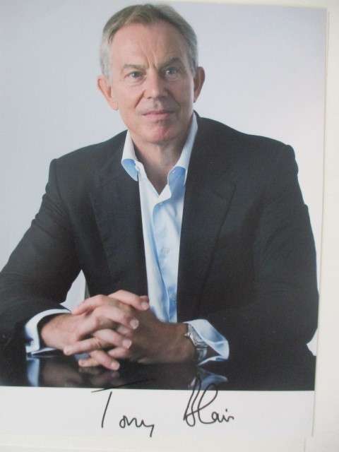 AUTOGRAPHED/ SIGNED - TONY BLAIR PRIME MINISTER OF ENGLAND  15CM X 20CM