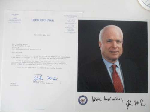 PRINTED AUTOGRAPH SENATOR JOHN MCCAIN A4 SIZE