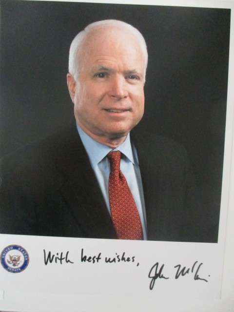 PRINTED AUTOGRAPH SENATOR JOHN MCCAIN A4 SIZE