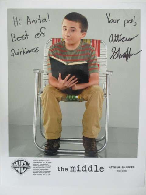 AUTOGRAPHED / SIGNED - ATTICUS SHAFFER - THE MIDDLE A4 AND LETTER RARE ITEM1111