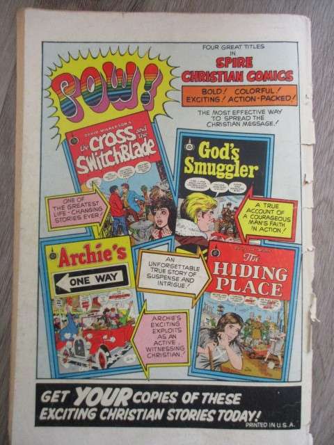 SPIRE CHRISTIAN COMICS - THE HIDING PLACE -  1971