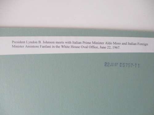 PHOTOGRAPH -  PRESIDENT LYNDON JOHNSON WITH PRIME MINISTER ALDO MORO