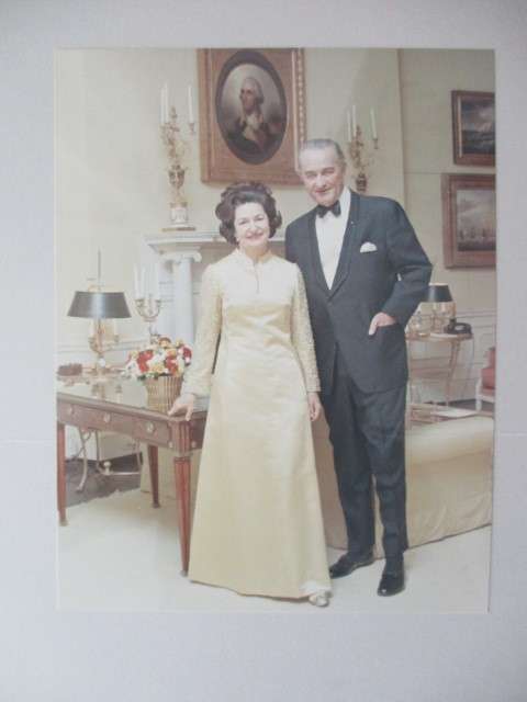 PHOTOGRAPH PRESIDENT LYNDON JOHNSON AND  FIRST LADY