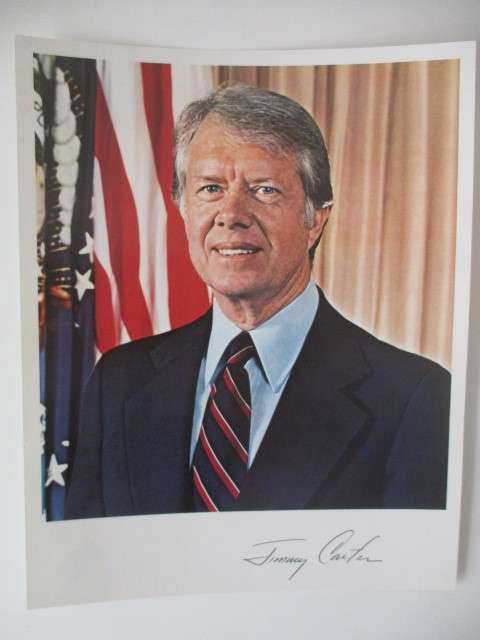 PRINTED AUTOGRAPH /PHOTOGRAPH -  PRESIDENT JIMMY CARTER  A4 SIZE
