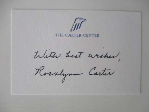 PRINTED AUTOGRAPH -  PRESIDENT JIMMY CARTER AND MRS CARTER THANK YOU NOTES