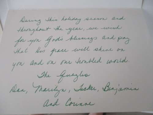 AUTOGRAPHED SIGNED / DAN QUAYLE AND CHRISTMAS CARD A4 SIZE