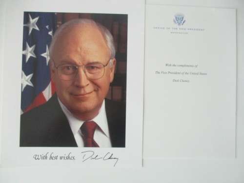 PRINTED AUTOGRAPH - RICHARD CHENEY VICE PRESIDENT OF USA A4 SIZE