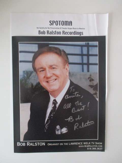 AUTOGRAPHED / SIGNED - BOB RALSTON - ORGANIST TV SHOW A4